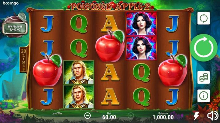 Play slots at Bspin: Bspin featuring the Video Slots Posioned Apple 2 with a maximum payout of $72,000