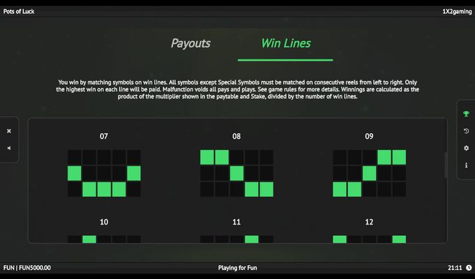 Pots of Luck :: Paylines 7-9