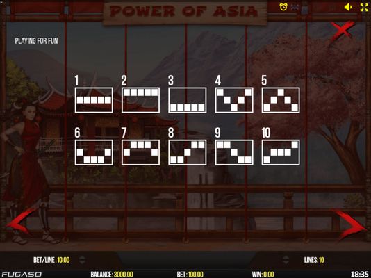 Power of Asia :: Paylines 1-10