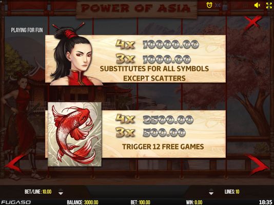 Power of Asia :: Wild and Scatter Symbol Rules