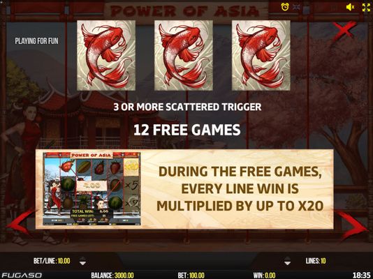 Power of Asia :: Free Spins Rules