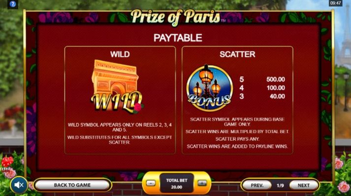 Prize of Paris :: Wild and Scatter Rules
