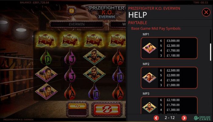Prizefighter K.O. :: Paytable - Medium Value Symbols
