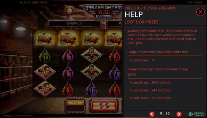 Prizefighter K.O. :: Free Spin Feature Rules