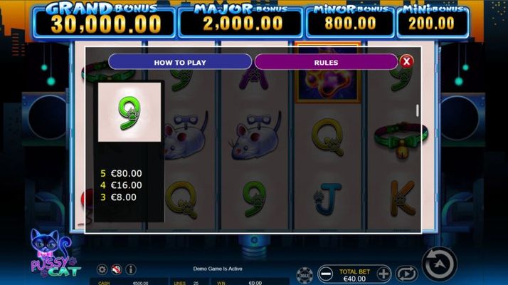 Paytable - Low Value Symbols