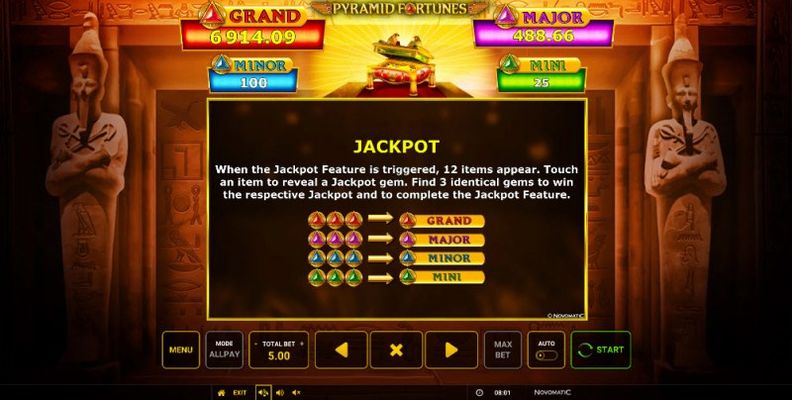 Pyramid Fortunes :: Jackpot Rules