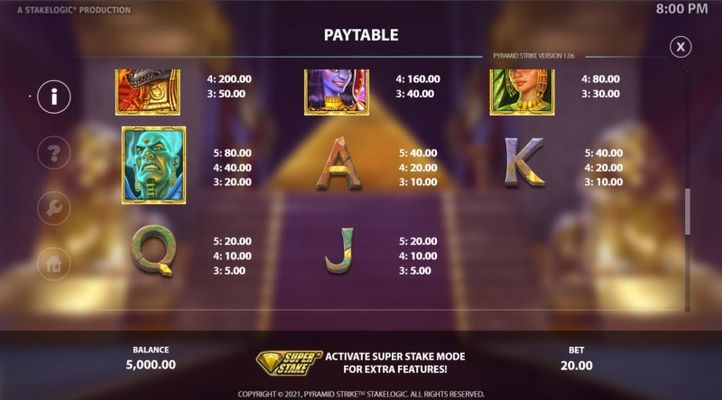 Paytable - Low Value Symbols