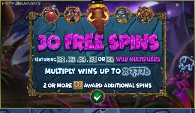 30 Free Spins Awarded
