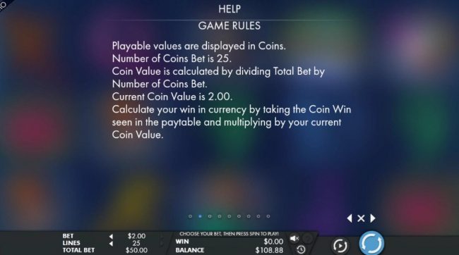 Paytable values are displayed in coins. Number of coins bet is 25