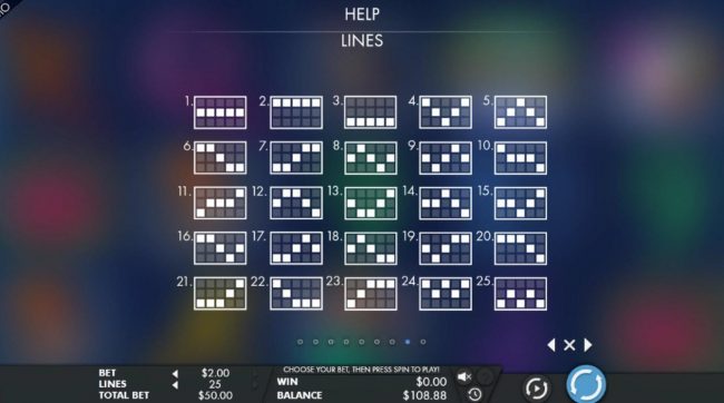 Pay Line Configurations 1-25