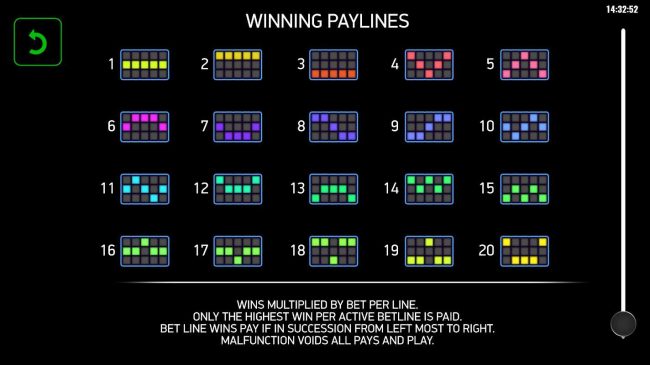 Paylines 1-20
