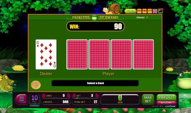 Beat The Dealer - Double or Nothing Gamble Feature Game Board - Select a card that is higher than the dealers for a chance to double your winnings.