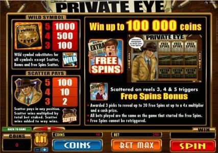 Wild Pays, Scatter Pays and Free Spins