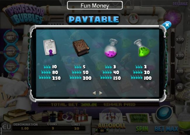 Low value game symbols paytable