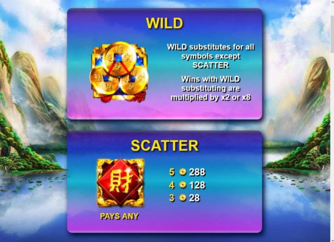 Wild and Scatter symbol rules and pays.