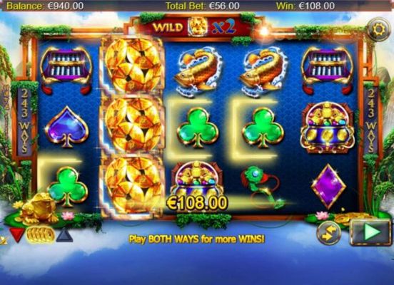 Stacked wild symbols triggers a 108.00 jackpot.