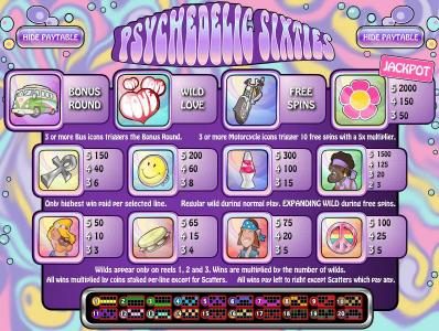 slot game symbols paytable and payline diagrams