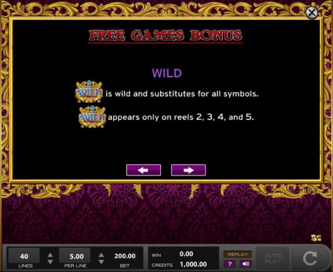 Free Games Bonus - Wild Symbol Rules