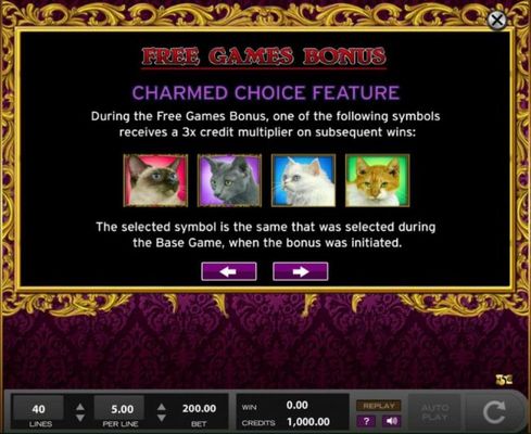 Free Games Bonus - Charmed Choice Feature Rules