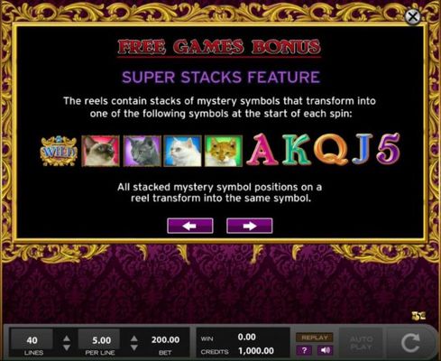 Free Games Bonus - Super Stacks Feature Rules
