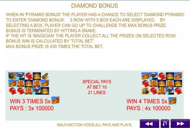 Diamond Bonus Rules