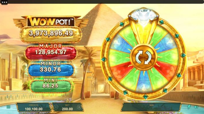 Jackpot Wheel activates randomly after diamonds land on the reels