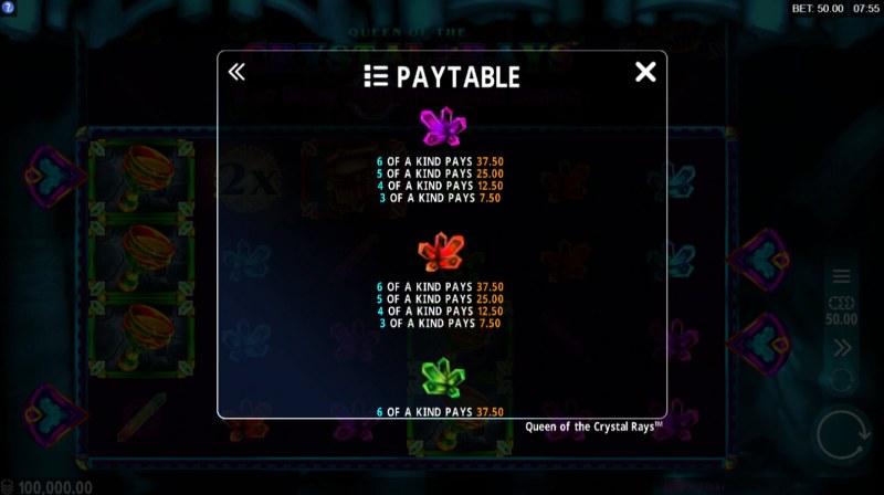 Paytable - Low Value Symbols