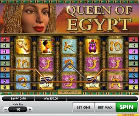 A 350.00 jackpot triggered by a pair of winning paylines.