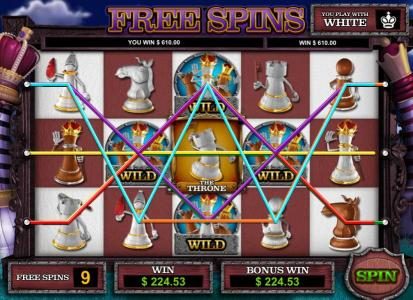 A big win triggered by multiple wilds during the free spins feature