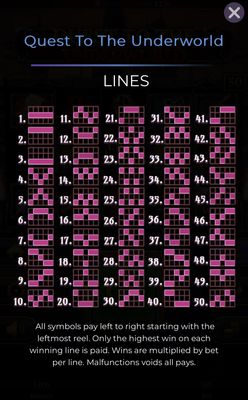 Paylines 1-50