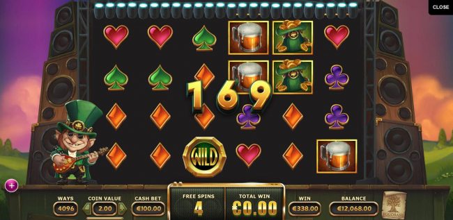 A big win triggered by multiple winning combinations during the free spins feature