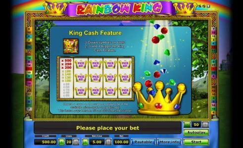 King Cash Feature rules