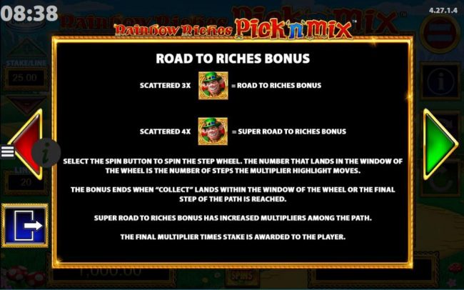 Road to Riches Bonus Game Rules