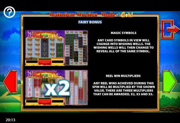 Fairy Bonus Rules - Magic Symbols and Reel Win Multipliers.