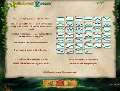 Game Rules and payline diagrams 1-40