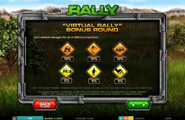 Virtual Rally Bonus Rules - Continued