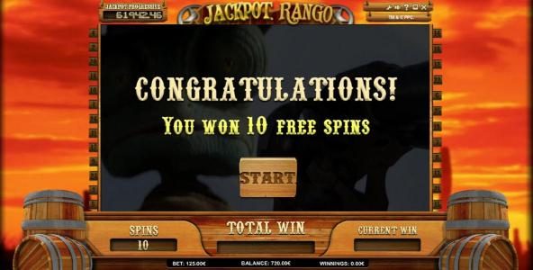 you won 10 free spins