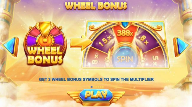 Wheel Bonus - Get 3 wheel bonus symbols to spin multiplier wheel.