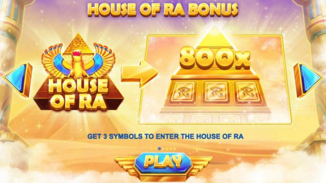 House of Ra Bonus - Get 3 symbols to enter the House of Ra.
