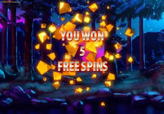 Five free spins awarded.
