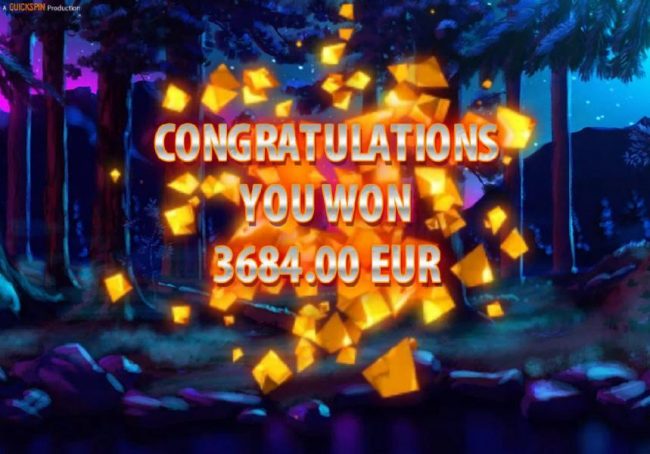 Free Spins feature pays out a total of 3,684.00 for a mega win.