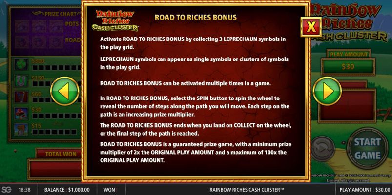 Road to Riches Bonus
