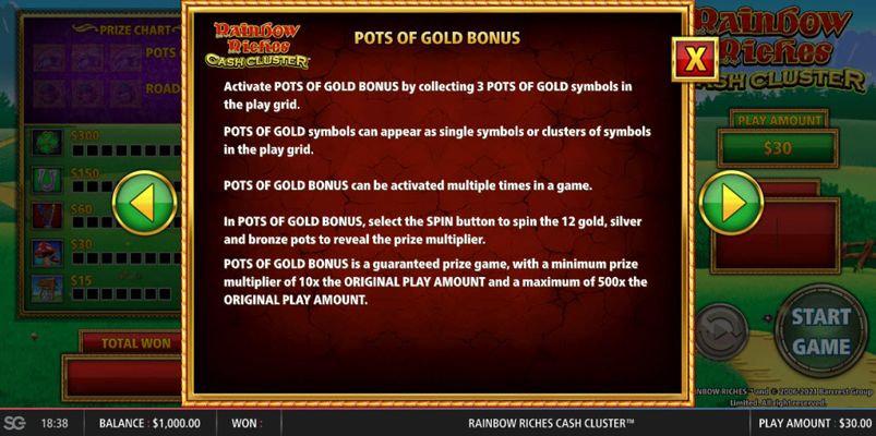 Pots of Gold Bonus