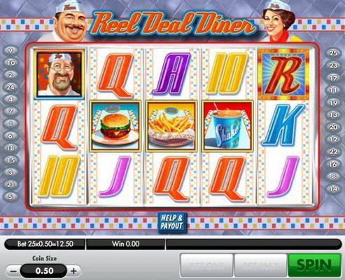 Landing a hamburger, fries and shake on the reels 2, 3 and 4 triggers the bonus game.