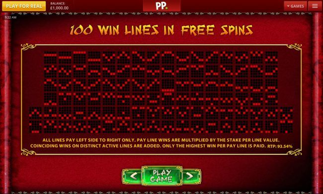 Free Spins Paylines