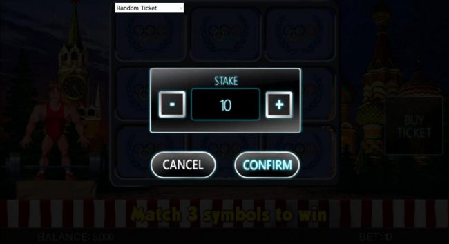 Click on the BET button to adjust the coin value.