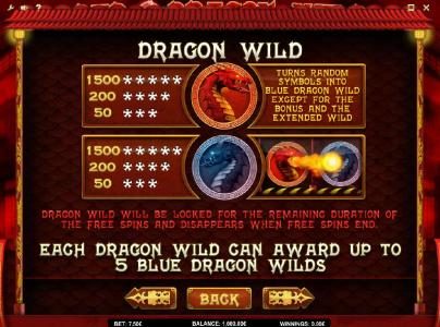 Dragon Wild will be locked for remainng duration of free spins and dissappears when free spins end.