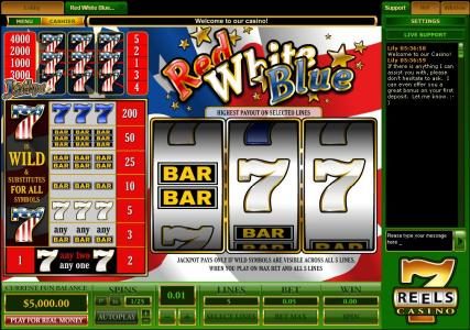 5 Pay Lines Classic Slot game with three reels