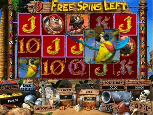 A five of a kind triggered during the free spins bonus round.
