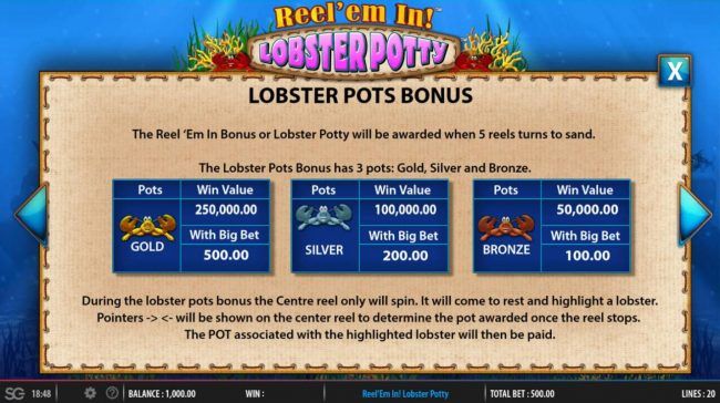 Lobster Pot Bonus Rules